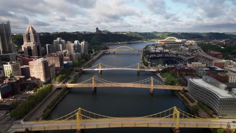 Ikonische-Gelbe-Brücken-Am-Allegheny-River-In-Pittsburgh