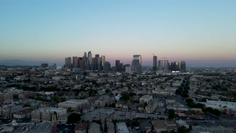 Aerial-view-of-Downtown-Los-Angeles-Cityscape-Skyline,-City-View