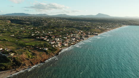 Aerial-View-Over-Coastal-Village-Of-CittÃ -del-Mare-Perla-Del-Golfo-In-Sicily,-Italy---drone-shot