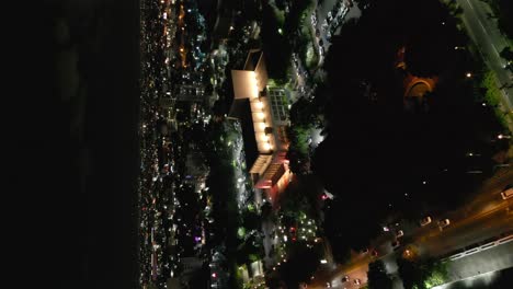 Eduardo-Brito-National-Theater-illuminated-at-night,-Santo-Domingo-in-Dominican-Republic