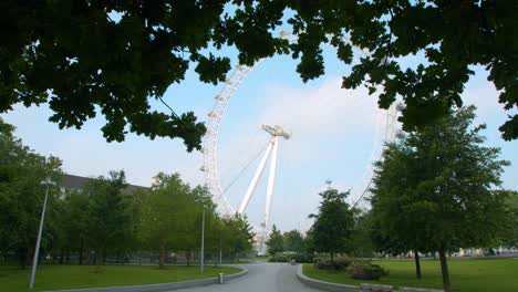 Lockdown-in-London,-The-Millennium-Wheel's-empty-streets,-during-the-Coronavirus-pandemic-2020