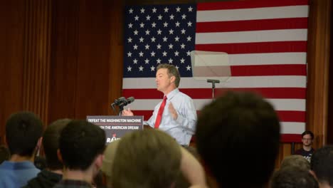 Evento-De-Campaña-Del-Partido-Republicano-Para-El-Presidente-Estadounidense-Que-Conduce-Al-Caucus-De-Iowa-Con-El-Senador-Rand-Paul