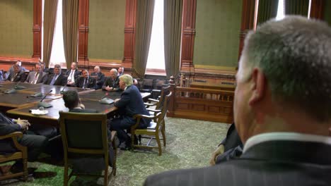 Us-Republican-Presidential-Candidate-Donald-Trump-Meets-With-State-Politicians-And-Talks-About-The-China-And-Infrastructure-During-The-Iowa-Caucus