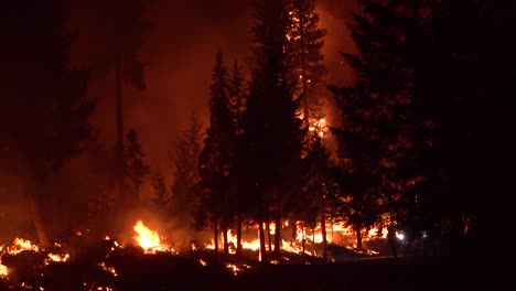 The-Dixie-Fire-Burns-Unchecked-In-A-Forest-In-Northern-California-At-Night