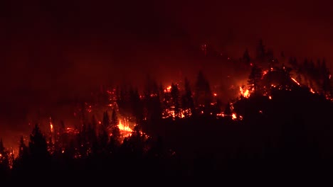 El-Fuego-Dixie-Arde-Sin-Control-En-Un-Bosque-En-El-Norte-De-California-Por-La-Noche