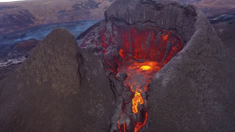 Amazing-Drone-Aerial-Of-The-Dramatic-Volcanic-Eruption-Of-The-Fagradalsfjall-Volcano-On-The-Reykjanes-Peninsula-In-Iceland