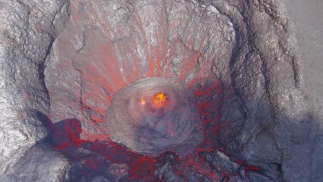 High-Drone-Birds-Eye-View-Aerial-Of-The-Fagradalsfjall-Volcano-Volcanic-Explosive-Eruption-On-The-Reykjanes-Peninsula-In-Iceland