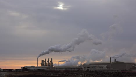 Establishing-Shot-Of-A-Geothermal-Power-Plant-Producing-Clean-Energy-In-Iceland