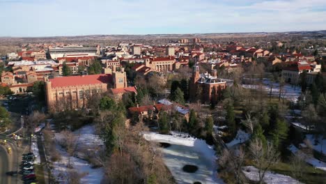 Aerial-Over-The-University-Of-Colorado-Boulder-Campus-In-Winter