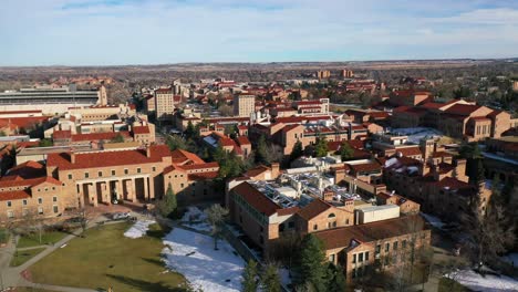 Antena-Sobre-El-Campus-De-Boulder-De-La-Universidad-De-Colorado-En-Invierno