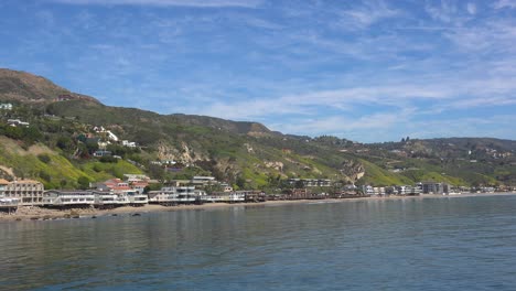 The-Coastline-Of-Scenic-Malibu,-California-With-Pacific-Ocean-Foreground