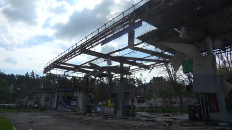 Time-Lapse-Of-A-Blown-Up-And-Destroyed-Gas-Station-Near-Kyiv-In-The-Ukraine-War-With-Russia