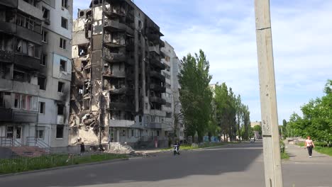 Borodianka,-Borodyanka,-Ucrania-Edificios-De-Apartamentos-Bombardeados-Y-Lanzados-Con-Cohetes-Donde-Cientos-Fueron-Asesinados-Por-La-Ocupación-Rusa