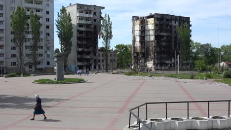 Borodianka,-Borodyanka,-Ucrania-Edificios-De-Apartamentos-Bombardeados-Y-Lanzados-Con-Cohetes-Donde-Cientos-Fueron-Asesinados-Por-La-Ocupación-Rusa