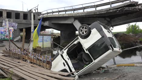 The-Bridge-Between-Irpin-And-Kyiv-Kiev-Is-Blown-Up-During-The-Ukraine-War-To-Prevenet-Russian-Occupation