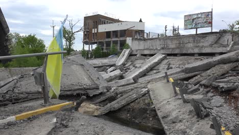 The-Bridge-Between-Irpin-And-Kyiv-Kiev-Is-Blown-Up-During-The-Ukraine-War-To-Prevenet-Russian-Occupation