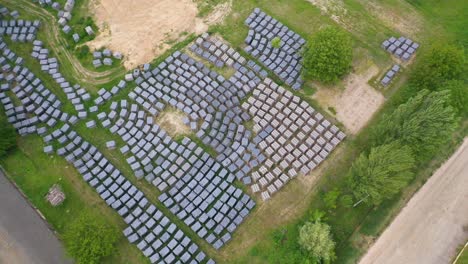 Aerial-Of-The-Church-Of-St-Andrew-Pervozvannoho-All-Saints-In-Bucha,-Ukraine-Where-Dozens-Of-Unmarked-Graves-And-War-Crimes-Victims-Were-Unearthed