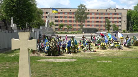 A-Large-Makeshift-Urban-War-Cemetery-In-Lviv-Ukraine-Is-Filled-With-Graves-From-Recently-Fallen-Soldiers-In-The-Ukrainian-War