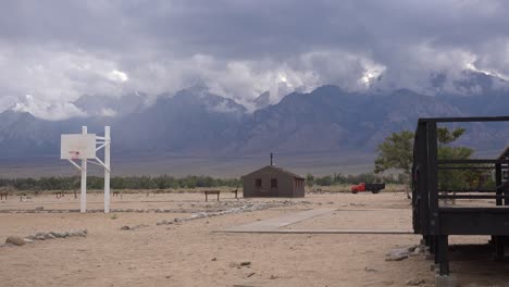 Remains-Of-The-Manzanar-Japanese-Relocation-Camp-In-The-Sierra-Nevada-Owens-Valley,-California