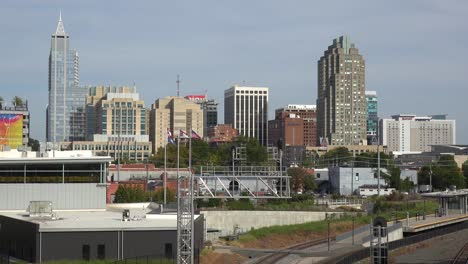 Establecimiento-De-Una-Toma-Del-Horizonte-Del-Centro-De-Raleigh,-Carolina-Del-Norte