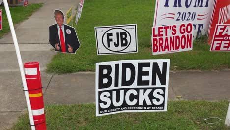 Yard-Signs-Attack-Us-President-Joe-Biden-And-Promote-Donald-Trump