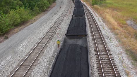 A-Long-Coal-Train-Rumbles-Through-Virginia-And-West-Virginia-Suggesting-American-Coal-Towns