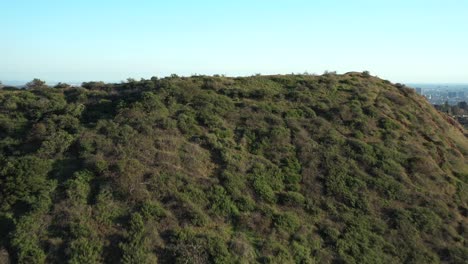 Excellent-Aerial-View-Of-The-Mountains-Overseeing-Downtown-Los-Angeles