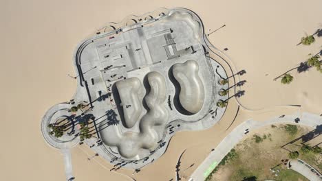 Excellent-Bird'S-Eye-View-Of-Skateboarders-On-Venice-Beach