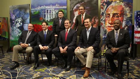 Foto-De-Grupo-Retrato-Mike-Huckabee,-Marco-Rubio,-Rick-Santorum,-Ted-Cruz,-Ben-Carson,-Frank-Luntz