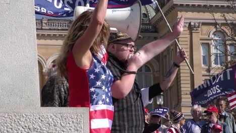 Trump-Supporters,-Including-Evangelicals-For-Trump,-Hold-A-Campaign-Rally-At-The-Iowa-State-Capital-Building