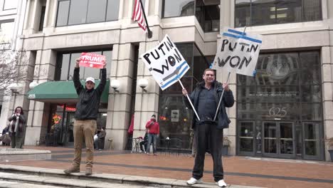 Unterstützer-Und-Gegendemonstranten-Des-Designierten-US-Präsidenten-Donald-Trump-Während-Der-Amtseinführung-In-Washington,-D.C