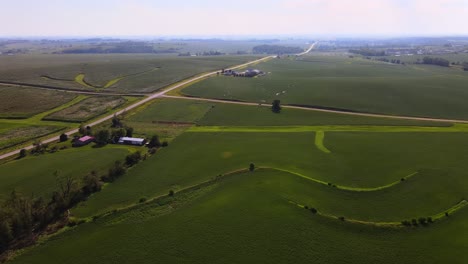 Aerial-Drone-Footage-Midwest-Farm-Country,-Iowa