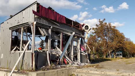 Destroyed-Buildings-In-The-Town-Of-Kupiansk-In-Eastern-Ukraine,-Near-Lyman-Show-The-Destruction-Of-War-During-The-Counteroffensive-In-Ukraine