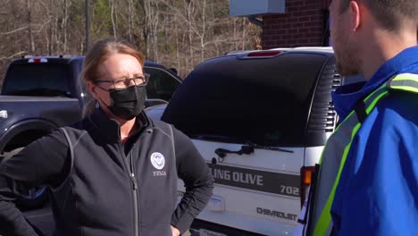 Fema-Agents-Tour-Kentucky-Tornado-Sites,-Meeting-With-An-Incident-Commander-In-A-Command-Center