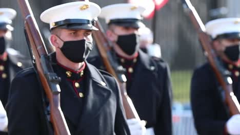 Militär-Marschkapelle-Probt-Im-Weißen-Haus-Vor-Der-Amtseinführung-Von-Joe-Biden-In-Washington,-DC