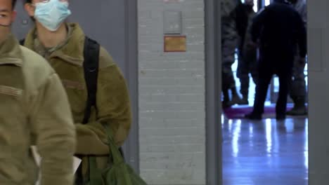 National-Guard-Members-In-Process-At-The-Washington-Dc-Armory,-Prior-To-Helping-Secure-Presidential-Inauguration