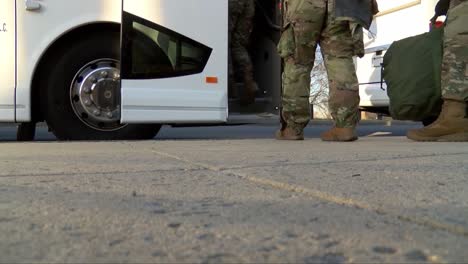 National-Guard-Members-In-Process-At-The-Washington-Dc-Armory,-Prior-To-Helping-Secure-Presidential-Inauguration