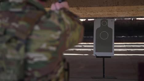 Us-Air-Force-Airmen-Shoot-M-9-And-M-4-Firearms-On-Gun-Range-During-Military-Combat-Arms-Training,-Incirlik,-Turkey