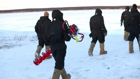 Us-Army-Paratroopers-Determine-Ice-Thickness-With-Ground-Penetrating-Radar-For-Bulldozer-Frozen-Tanana-River,-Ak