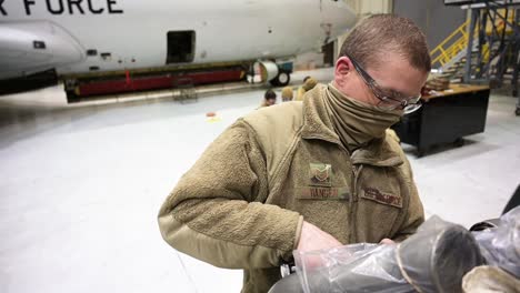 Us-Airmen-With-Team-Jstars-Perform-Isochronal-Maintenance-On-An-E-8C-Joint-Stars,-Robins-Air-Force-Base,-Ga