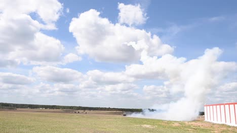 F-16-Fighting-Falcon-Air-Support-Training-At-Rattlesnake-Range,-An-Air-To-Ground-Training-Facility-At-Camp-Shelby,-Ms