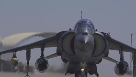 Us-Marine-Corps-Av-8B-Harrier-Ii-Airplanes-Taxi-During-Tactical-Air-Combat,-Weapons-And-Tactics-Training,-Az