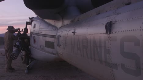 Us-Marines-Conduct-Air-To-Ground-Moving-Target-Helicopter-Gunnery-And-Tactical-Training,-Blue-Mountain-Airfields,-Ca