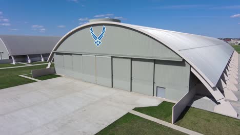 Aerial-Drone-View-Of-The-Hangers-And-Grounds-Of-The-National-Museum-Of-The-Us-Air-Force-In-Dayton,-Oh