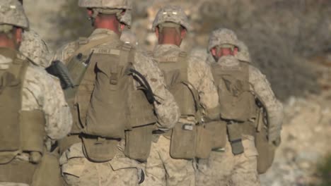 Us-Marines-Conduct-A-Platoon-Sized-Attack-During-Integrated-Training-Exercise-In-The-Desert,-Twentynine-Palms,-Ca