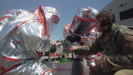 Savannah-Air-National-Guard-Base-Emergency-Management-Training-Field-Exercise-Using-Hazmat-Suits,-Georgia