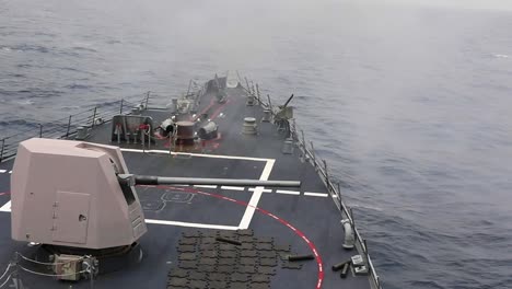 Arleigh-Burke-Class-Guided-Missile-Destroyer-Uss-Roosevelt-Fires-Mark-45-5-Inch-Gun-And-Close-In-Weapons-System