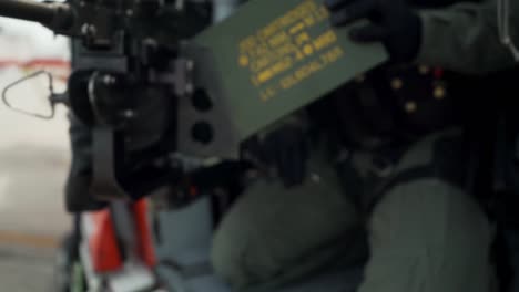 Us-Coast-Guard-Mh-65-Helicopter-Crew-Load-And-Shoot-Weapons-During-A-Counter-Narcotic-Training-Flight,-Florida