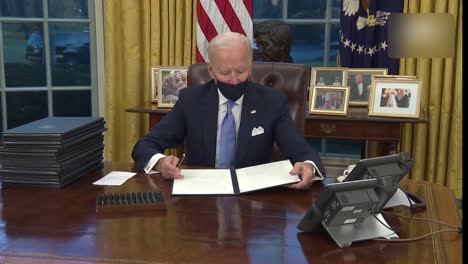 President-Joe-Biden-Signs-Covid-19,-Support-For-Underserved-Communities-And-Paris-Climate-Accord-Executive-Actions