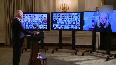 President-Joe-Biden-Prepares-To-Swear-In-White-House-Political-Appointees-During-A-High-Tech-Virtual-Ceremony